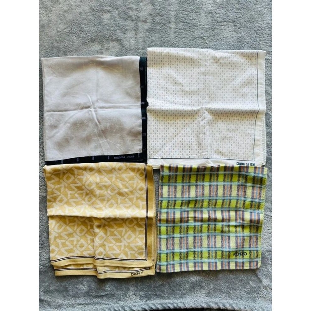 Renoma Kenzo Comme Ca Ism DKNY Designer Handkerchief Cotton